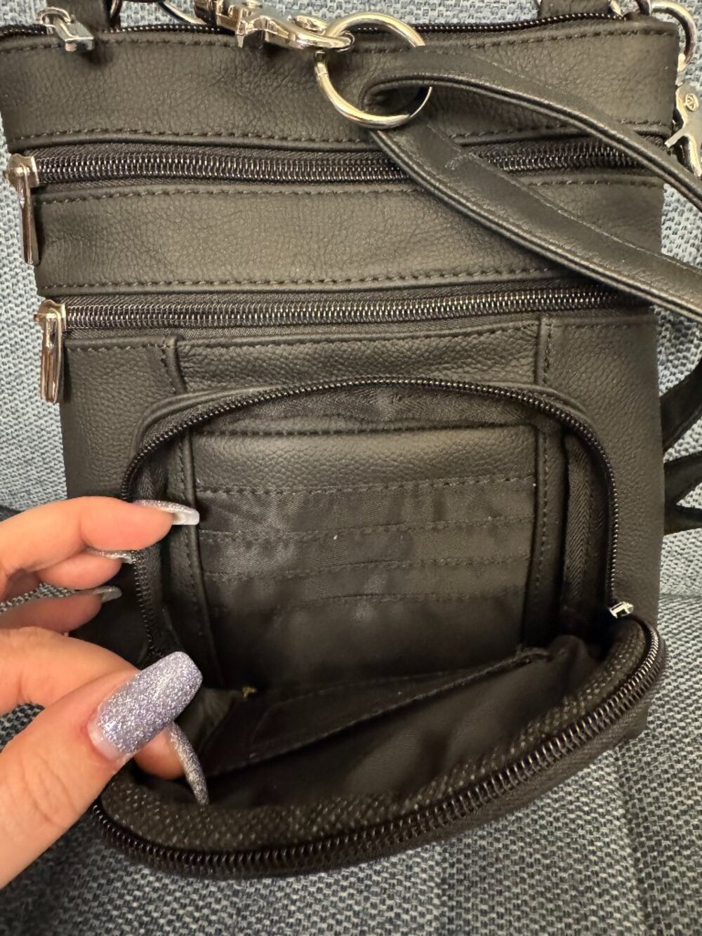 Black Crossbody Leather Bag